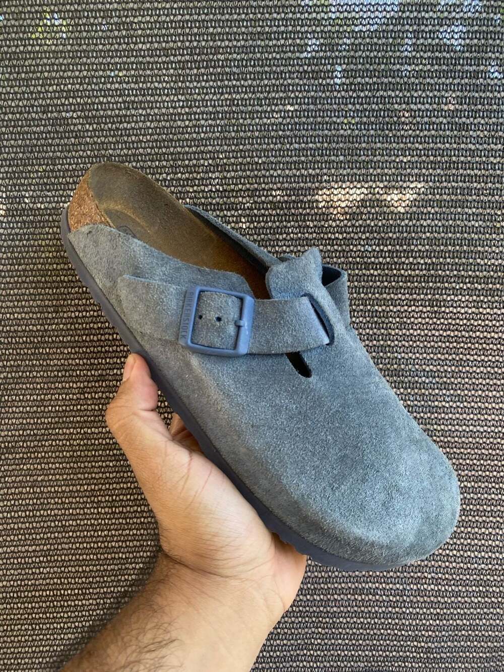 Birkenstock Boston Soft Footbed Suede Clogs in Elemental Blue women’s size 10 - Picture 2 of 7